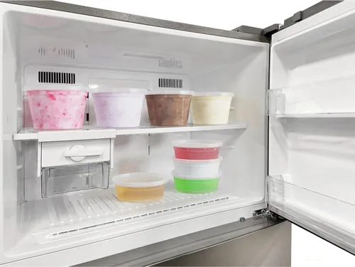 Vista 6 de Contenedores de plástico desechables de 16 onzas con tapas, 240 de cada recipiente y tapas, recipientes resistentes a fugas para alimentos