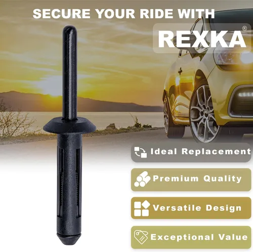 Vista 3 de Rexka 100 piezas de guardabarros para puerta de parachoques de plástico para remaches de 1/4 agujeros compatibles con Chrysler 6506007AA 07-20 Jeep