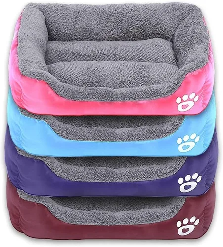 Vista 5 de Barelove Colchón cuadrado grande para perro, almohadillas lavables y impermeables, parte inferior (azul )