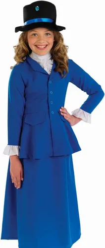 Vista 2 de fun shack Disfraz de niñera victoriana para niñas, vestido de pionero para niños, disfraz histórico para niñas, traje clásico de vestir