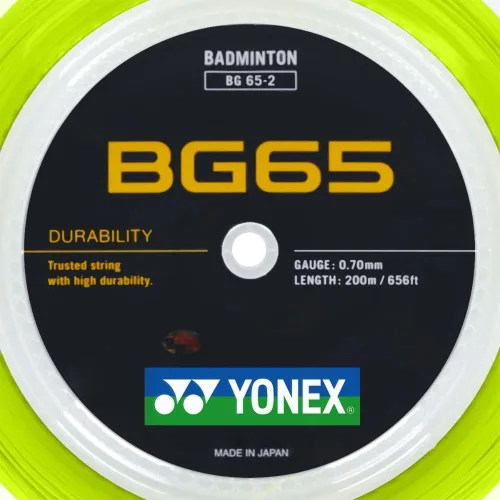 Vista 2 de YONEX BG 65 Cuerda de bádminton 656.2 ft (660 pies) - Amarillo