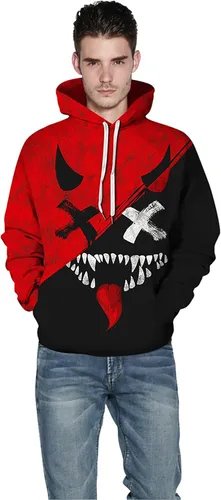 Vista 3 de TAKUSHI HF Sudadera con capucha unisex con impresión digital 3D para deporte y fiesta