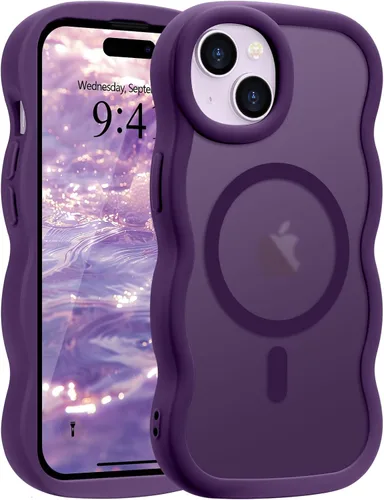 Vista 77 de Pepmune - Funda para iPhone 12 Pro Max con marco ondulado y estructura rígida, color mate claro, cubierta trasera unisex, compatible con Magsafe