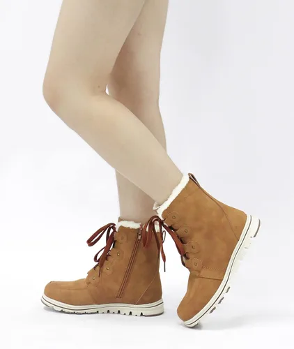 Vista 7 de Vepose Botines de nieve para mujer, impermeables, cortavientos, cálidos, para invierno