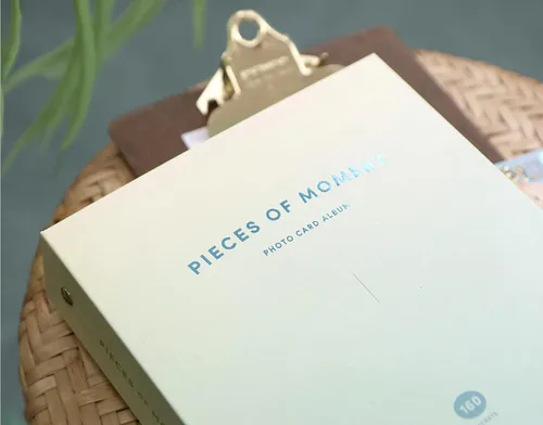 Vista 4 de Álbum de fotos estético simple y encantador coreano de tapa dura para tarjetas fotográficas kpop, polos, polaroides, tarjetas de visita, tarjetas