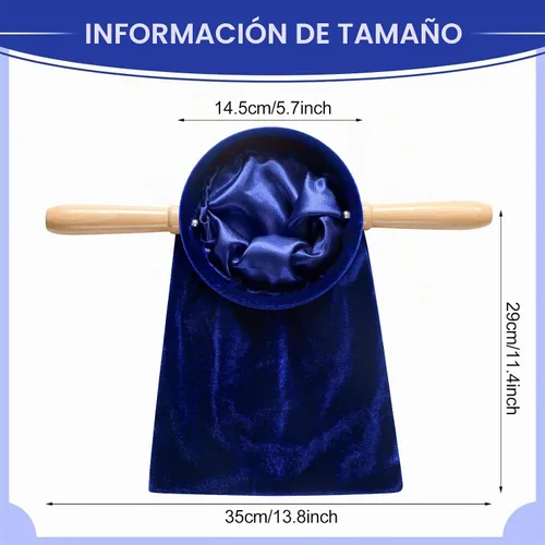Vista 3 de Tioncy Juego de 2 bolsas para ofrendas de diezmos de iglesia con asas de madera, bolsa de colección de iglesia con asas para suministros de comunión