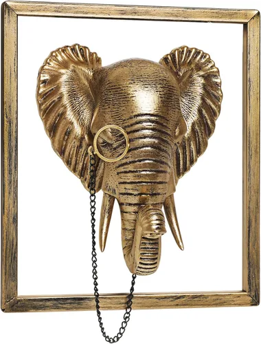 Vista 9 de Newinhome Paquete de 5 cabezas de animales para decoración de pared (marco de metal de regalo), esculturas de animales de resina, decoración
