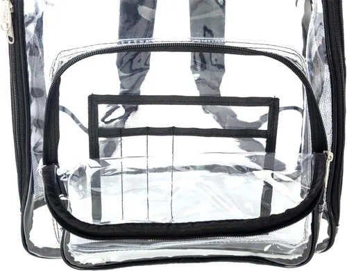 Vista 7 de K-Cliffs Large Transparent Backpack Clear Heavy Duty School Bag Durable Student Bookbag See Through Vinyl Daypack Workbag