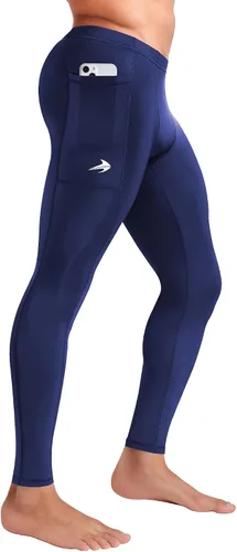 Vista 18 de CompressionZ Pantalones de compresión para hombre, para entrenamiento, deportes Leggings de capa base para correr Negro