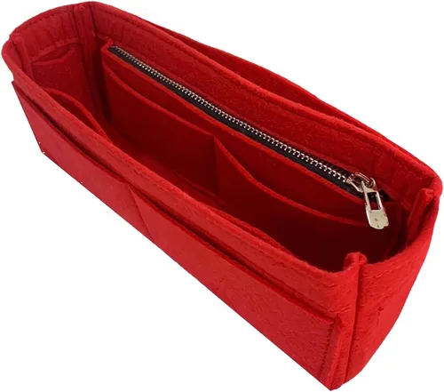 Vista 6 de Divitize Premium Purse Organizer fits Kate Reversible Bag Organizer, Kate Reversible Bag Insert, Handmade 2mm Premium Felt Snug Sturdy Fit with Gold