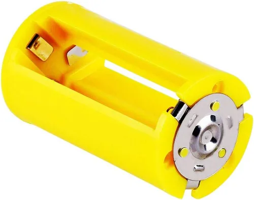Vista 6 de Acxico 8 piezas AA a tamaño D adaptadores de batería convertidor cajas plástico paralelo amarillo