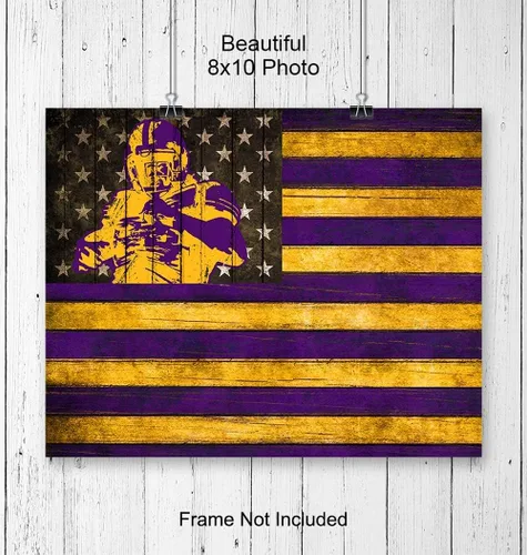 Vista 3 de LSU Fighting Tigers - Póster de pared de fútbol americano, bandera patriótica, regalo para hombres, fanáticos de los deportes de la Universidad