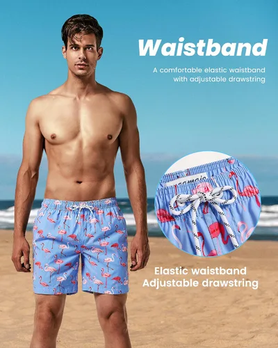 Vista 5 de maamgic Mens Slim Fit Swim Shorts Swim Trunks 7 inch Quick Dry Mens Bathing Suits with Mesh Lining