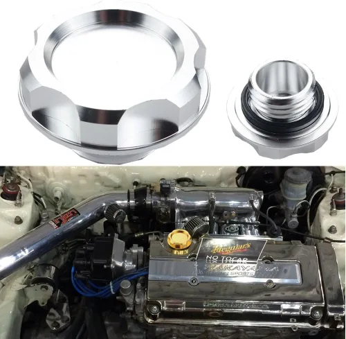 Vista 5 de Dewhel Tapa de Tanque de Llenado de Aceite de Motor Billet para Honda Acura Civic TL Color Negro