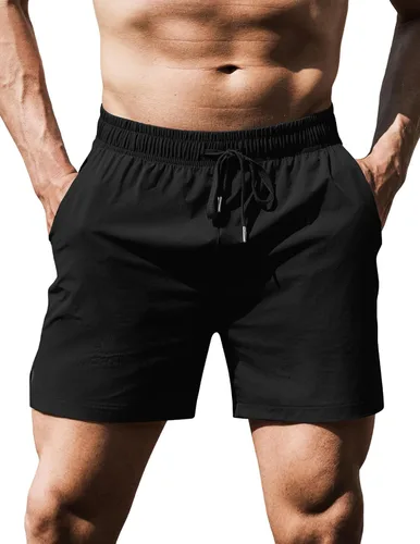 Vista 24 de COOFANDY Pantalones cortos deportivos para correr para hombre de 5 pulgadas, paquete de 2 pantalones cortos de entrenamiento para gimnasio