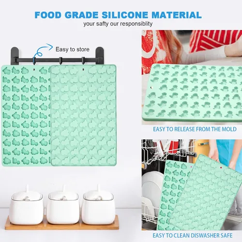 Vista 3 de 2 moldes para caramelos de dinosaurios, material de silicona, fácil