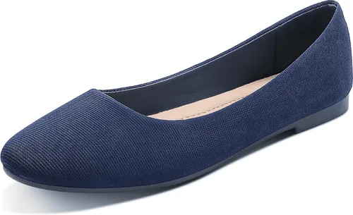 Vista 8 de Obtaom Zapatos planos de puntera redonda para mujer, zapatos de ballet negros para niñas