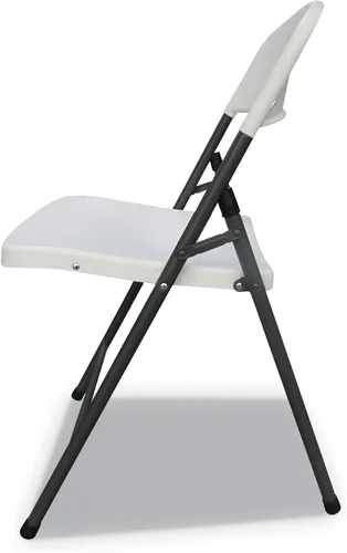 Vista 3 de Alera Silla plegable de resina moldeada, soporta hasta 225 lb, 18.19" altura del asiento, asiento blanco, respaldo blanco, base gris oscuro, 4/caja