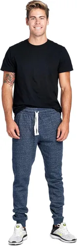 Vista 6 de PROGO USA Pantalones deportivos básicos de forro polar jaspeado para hombre, cintura elástica