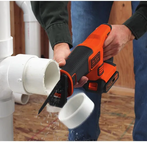 Vista 4 de BLACK+DECKER Sierra Recíproca 20V MAX con Paquete de Batería Extra de Iones de Litio de 4-Ah (BDCR20C & LB2X4020)