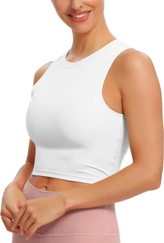 Vista 3 de Natural Feelings - Sujetadores deportivos sin mangas con relleno extraíble para mujer ombligueras para yoga entrenamiento correr