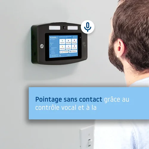 Vista 9 de uAttend Control de voz sin contacto y reloj de reconocimiento facial con lector de temperatura (DR2500)