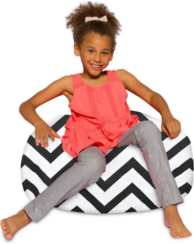Vista 43 de Posh Beanbags - Sillón puff XL, 48 pulgadas, tela de lona para colorear - Mundo divertido Azul Rey Sólido
