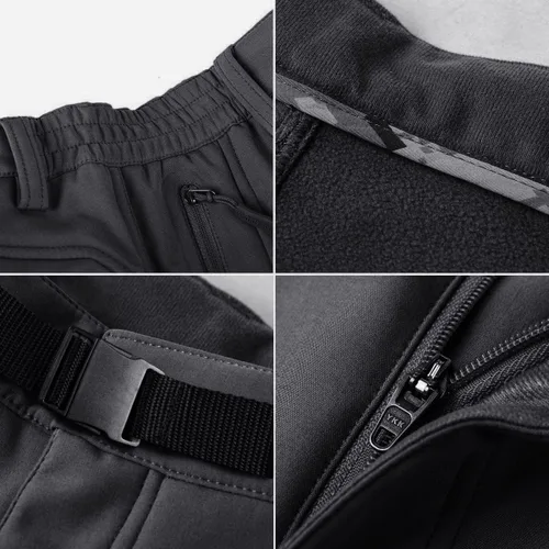 Vista 8 de FREE SOLDIER - Pantalón para hombre con forro polar, tipo cargo, para exteriores. Para excursionismo, repelente al agua, superficie suave, tejido