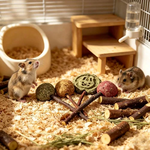 Vista 7 de 13 Pieces Chew Toys Timothy Hay Apple Stick for Rabbit Hamster
