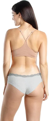 Vista 3 de Emprella Ropa interior de algodón para mujer, paquete de bragas de encaje hipster para mujer, tallas grandes