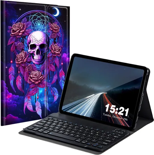 Vista 24 de Funda de teclado para Samsung Galaxy Tab S6 Lite 2022/2020, Galaxy Tab S6 Lite SM-P610/P613/P615/P619 con teclado Bluetooth inalámbrico desmontable