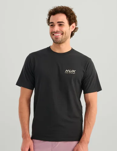 Vista 45 de HUK Mens Fishing Graphic Tee, Performance Short Sleeve, Quick-Dry Bass Bones - Búho nocturno