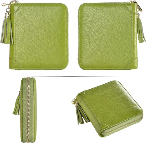 Vista 6 de Easyoulife - Billetera de piel con cierre y tarjetero para mujer, con bloqueo de interferencia de radiofrecuencia (RFID), cartera Rfid, M