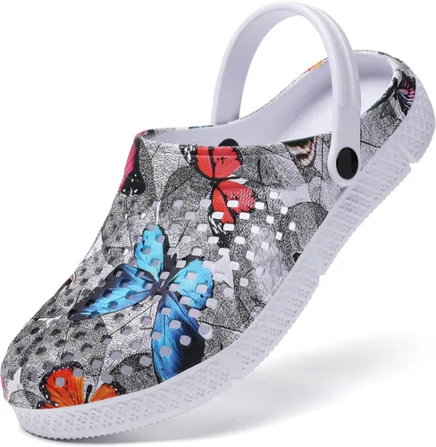 Vista 6 de Womens Clogs Shoes Unisex Summer Garden Clogs Shoes Non-Slip Quick Drying Sandals Casual Slippers