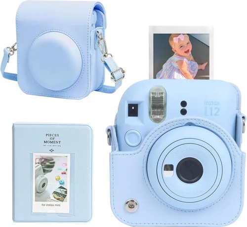 Vista 9 de CAIYOULE Camera Case for Fujifilm Instax Mini 12 Instant Film Camera Blossom rosado