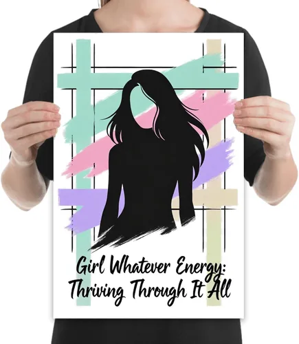 Vista 2 de Neon Retro Grid Art - Dorm Room Decor - 13x19 Poster Print - Vibrant Wall Art