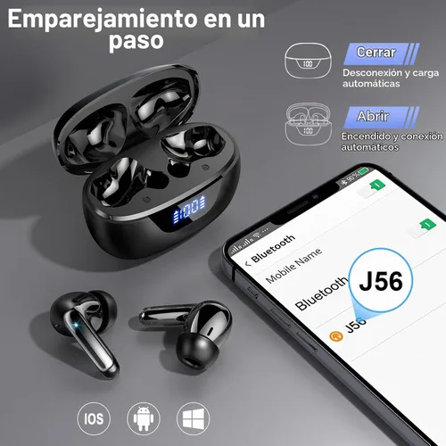 Vista 7 de Auriculares inalámbricos, auriculares Bluetooth 5.4, micrófono con cancelación de ruido ENC con graves estéreo, auriculares de reproducción de 40