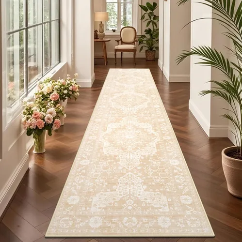 Vista 22 de nesrt Alfombra bohemia lavable de 2 x 10 pies, suave, antideslizante, extra larga, alfombra de cocina, color negro, vintage, geométrico, camino