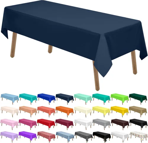 Vista 28 de Manteles de Plástico Azul Claro Paquete de 2 Cubiertas de Mesa Desechables 54 x 108 Pulgadas Manteles para Baby Shower Fiesta PEVA Manteles Azul