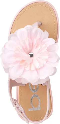 Vista 6 de bebe Sandalias para niña Sandalias con hebilla a presión para niños pequeños con flor de gasa Sandalias lindas para niñas (bebéniña pequeña)