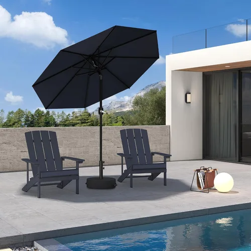 Vista 20 de PURPLE LEAF Sombrilla LED para patio y piscina, 5 x 8 pies, con base para Beige