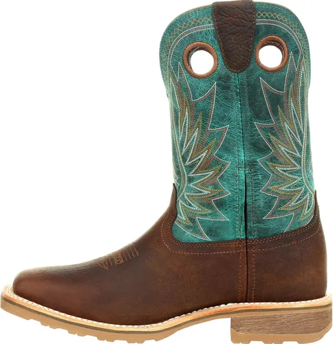Vista 5 de Durango Maverick Pro Western - Botas de trabajo, Ranger marrón y turquesa.