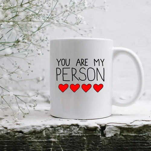 Vista 4 de Taza de café A003 You Are My Person, taza de té, regalo para novio, regalo para novia, regalo divertido para un ser querido, taza de cerámica de 11