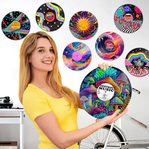 Vista 6 de HK Studio Decoración hippie, carteles para estética de habitación, ciencia ficción, decoración de discos, decoraciones de fiesta temática musical, 4