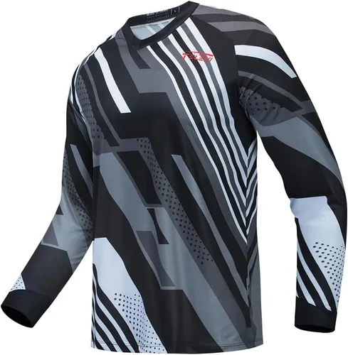 Vista 168 de Hotlion Camiseta de ciclismo para hombre, manga larga, MTB Motocross, ropa de carreras todoterreno