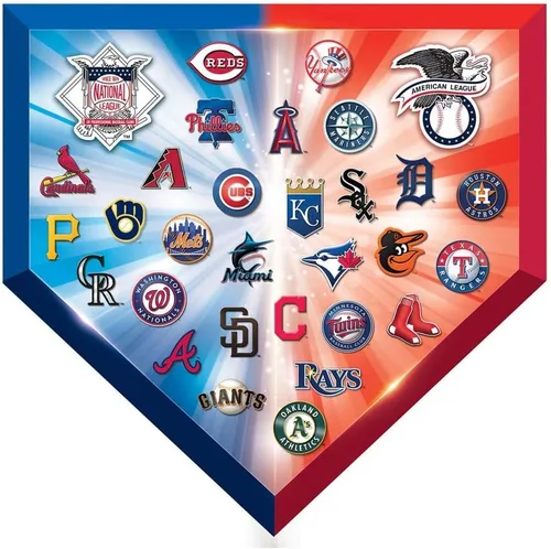Vista 2 de MasterPieces MLB1010: MLB Team Logos 500pc Homeplate en forma de rompecabezas
