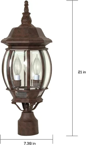 Vista 3 de Nuvo Lighting 60/898 - Montura de poste tradicional de tres luces de la colección Central Park en acabado bronce/oscuro