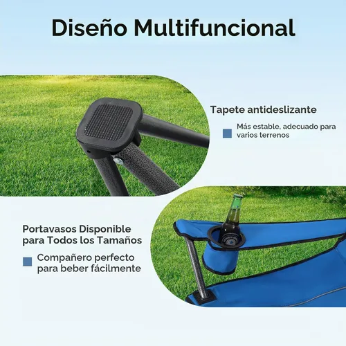 Vista 8 de ALPHA CAMP Sillas de camping con toldo resistente con sombrilla ajustable Azul Cian