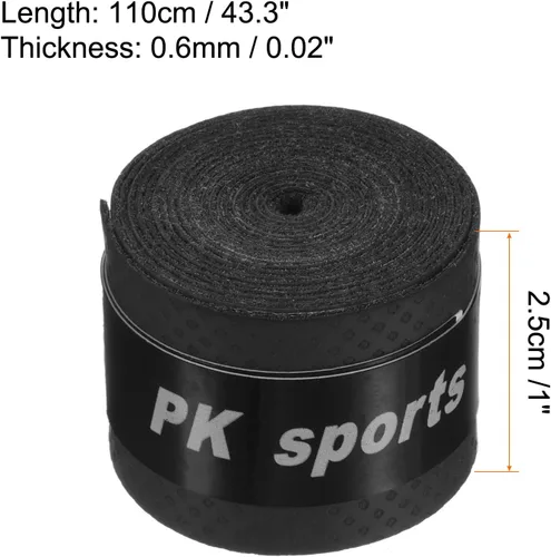 Vista 3 de PATIKIL Cinta de agarre de raqueta de tenis, PU Overgrip Ronda Surco Antideslizante Absorbe el sudor para caña de pescar de bádminton
