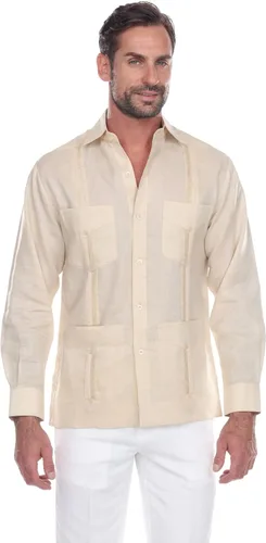 Vista 2 de Mojito Collection Camisa Guayabera Premium 100% Lino Manga Larga para Hombre